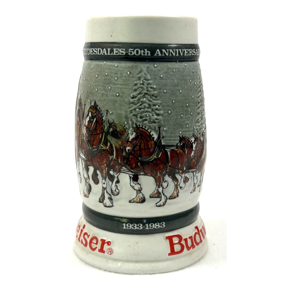 Budweiser Clydesdales 50th Anniversary Beer Stein 6.5"